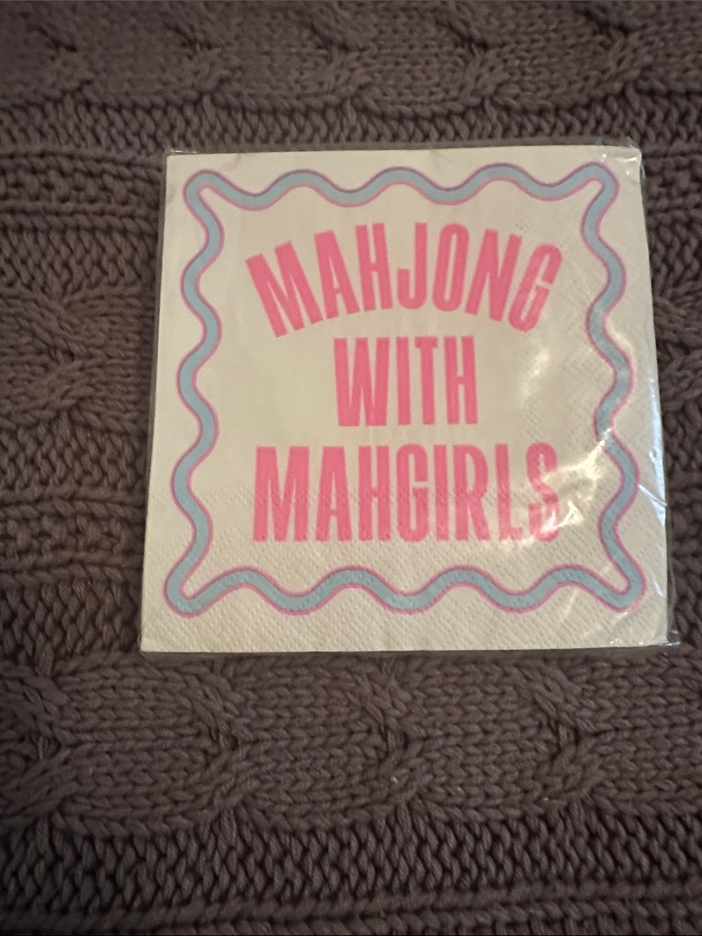 Mahjong-Themed Pink Printed Party Napkins - Mahjong With Mahgirls